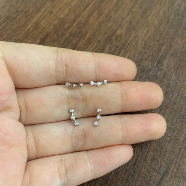 Khuyên 3 đá mini