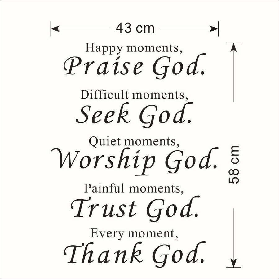 Decal dán tường chữ THANK GOD ý nghĩa sang trọng