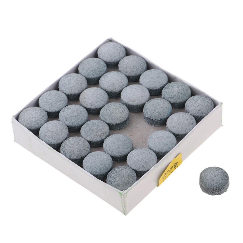 50pcs/Box Billiard Snooker Pool Leather Stick Tip Head Replacement 13mm