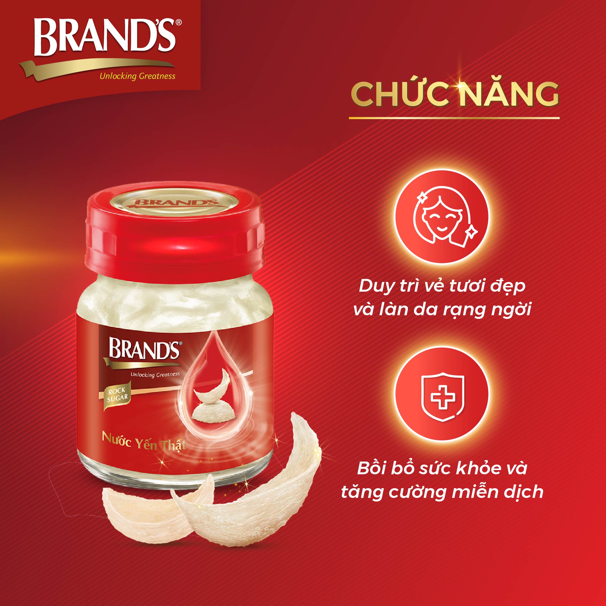 Combo 5 Nước yến thật BRAND'S Đường Phèn (42 ml x 30 lọ)