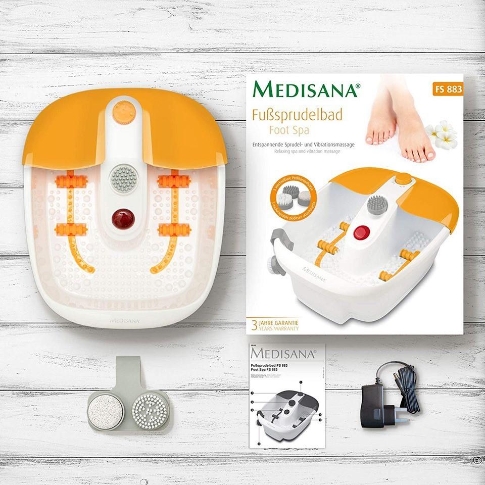 Bồn Ngâm Chân Massage Tự Động Medisana FS885, Chậu Ngâm Chân Với 4 Con Lăn Mát Xa Các Huyệt Đạo Bàn Chân, Nhập Đức