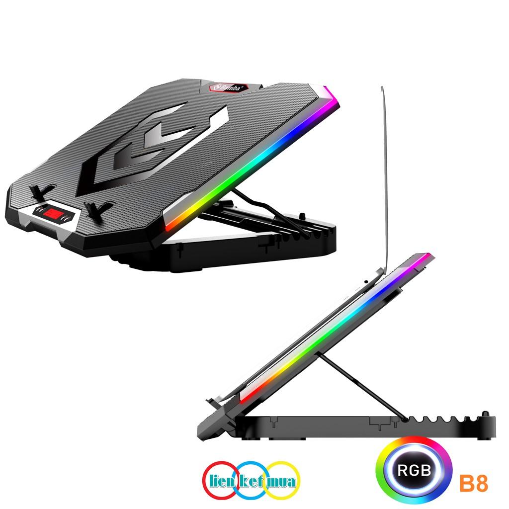 Quạt làm Laptop Bamba B8 và Bamba B9 có Led RGB ( 2 Quạt lớn) - Đế tản nhiệt Laptop có Led RGB