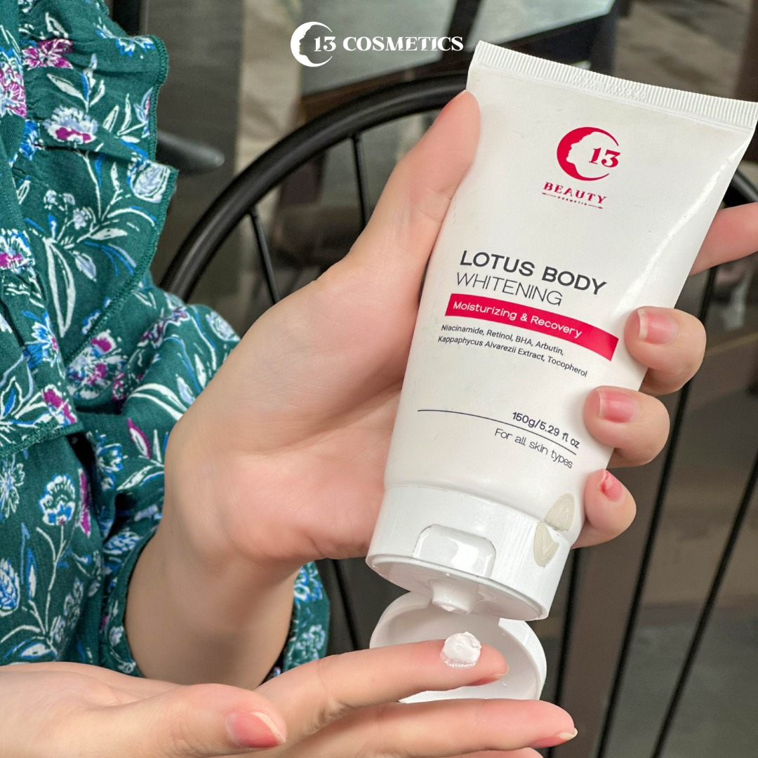 Kem Dưỡng Thể Ban Ngày Dưỡng Trắng, Bật Tone Sau 2 Tuần Lotus Body Whitening 150g C13 Cosmetics Thu Trang