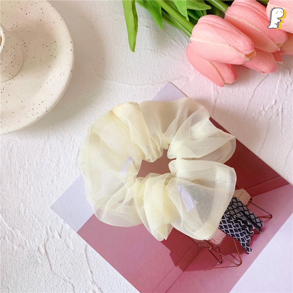 Cột Tóc Vải Scrunchies Voan Hơp Thời (Giao Hàng Màu Ngẫu Nhiên)