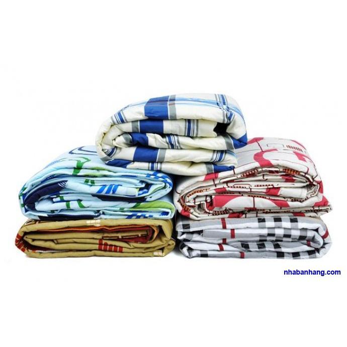 Chăn mền cotton chần bông dùng 2 mặt đắp thoáng mát 1.6x2m cao cấp