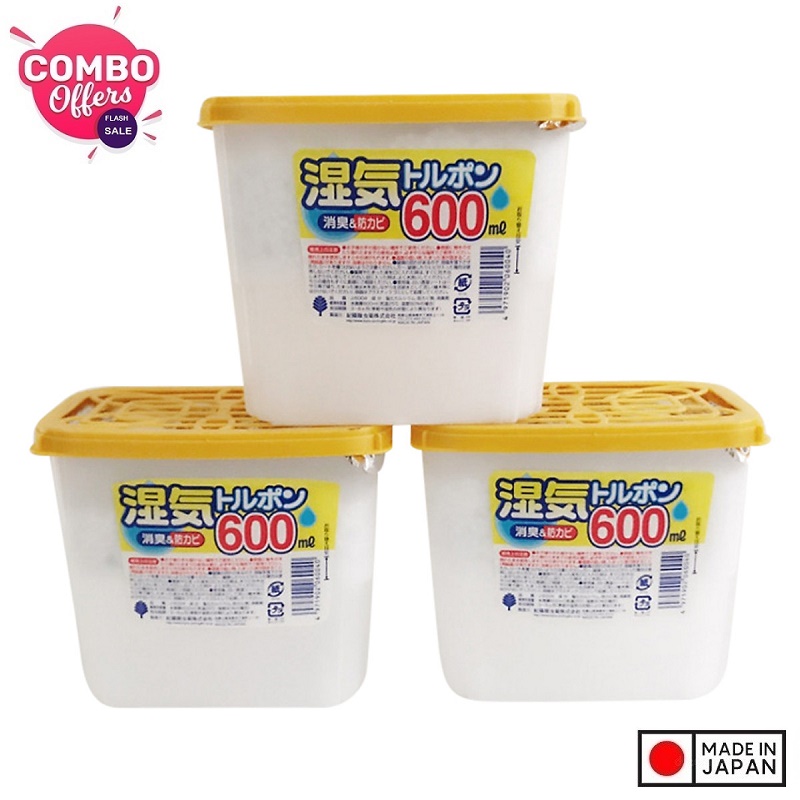 Combo 3 hộp hút ẩm 600ml nội địa Nhật Bản