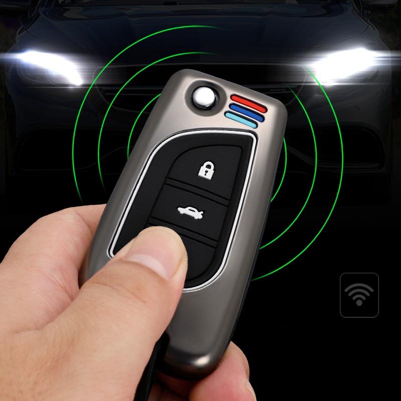 Ốp Bảo Vệ Khóa Toyota Fortuner, Innova, Altis, Hilux Mẫu Chìa Cơ Gập Hợp Kim Kẽm Cao Cấp