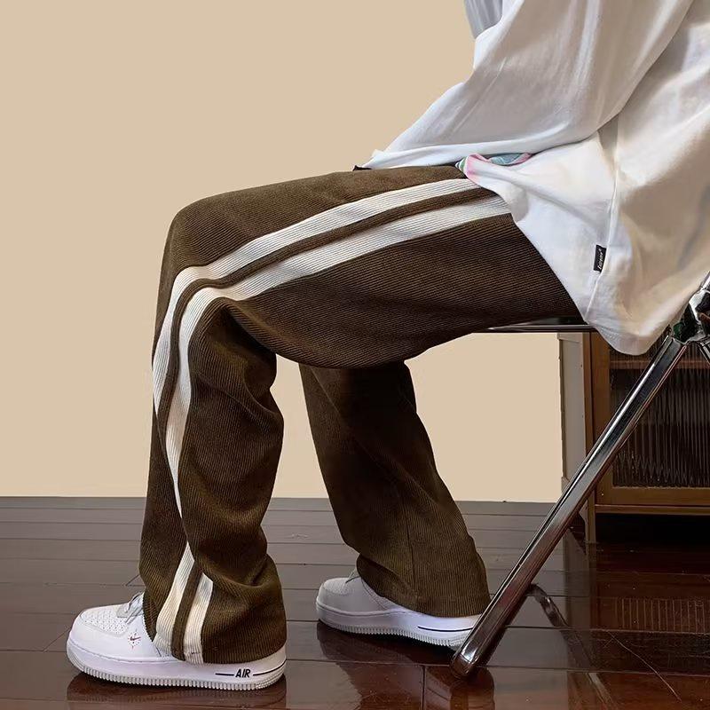 Quần thể thao unisex quần nhung 2 sọc viền thời trang nam nữ mới 2023