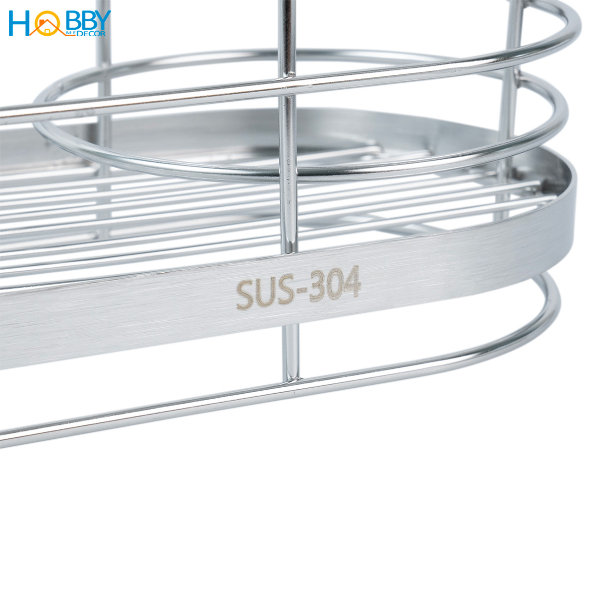 Kệ đựng đồ rửa chén chổi cọ gác bồn inox 304 Hobby home decor KRC13
