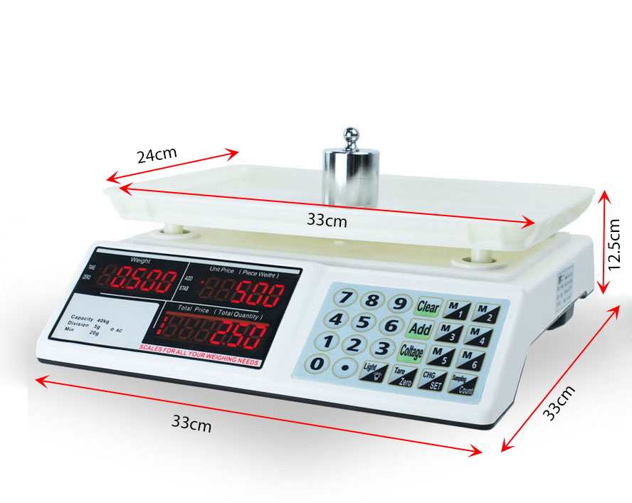 Cân Điện Tử Bán Hàng Nhật Bản BDC-7616 15Kg - Hai Mặt Màn Hình- LCD xanh