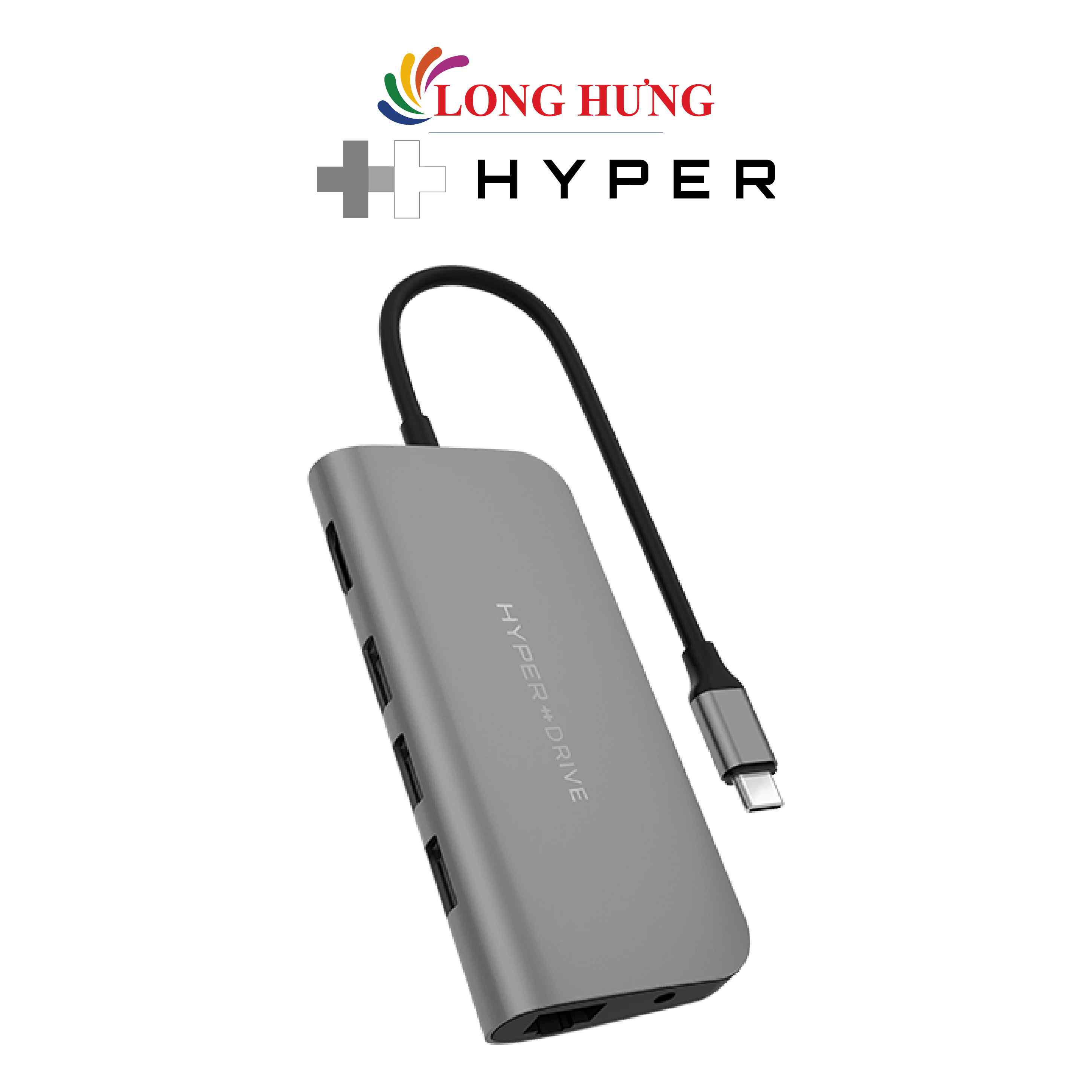 Cổng chuyển đổi HyperDrive 9-in-1 Power USB-C Hub HD30F - Hàng chính hãng