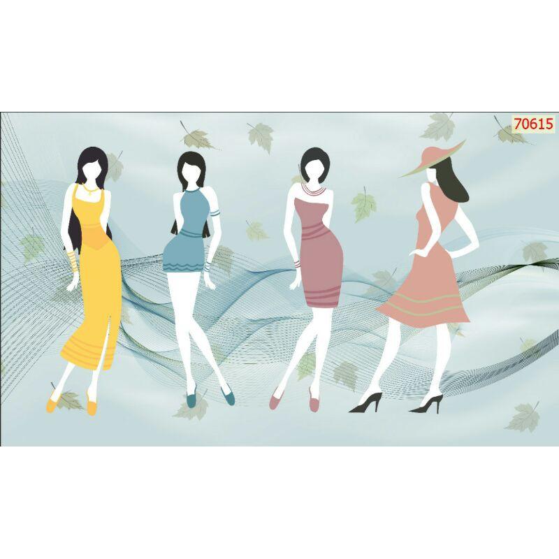 Tranh 3D trang trí quán KT ngang 1.25m*0.8m có keo sẵn