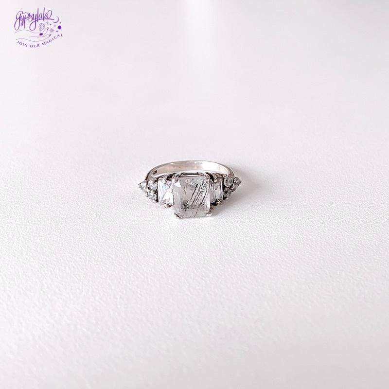 Nhẫn bạc đá Thạch anh tóc đen NBF409TATD Gypsy.lala