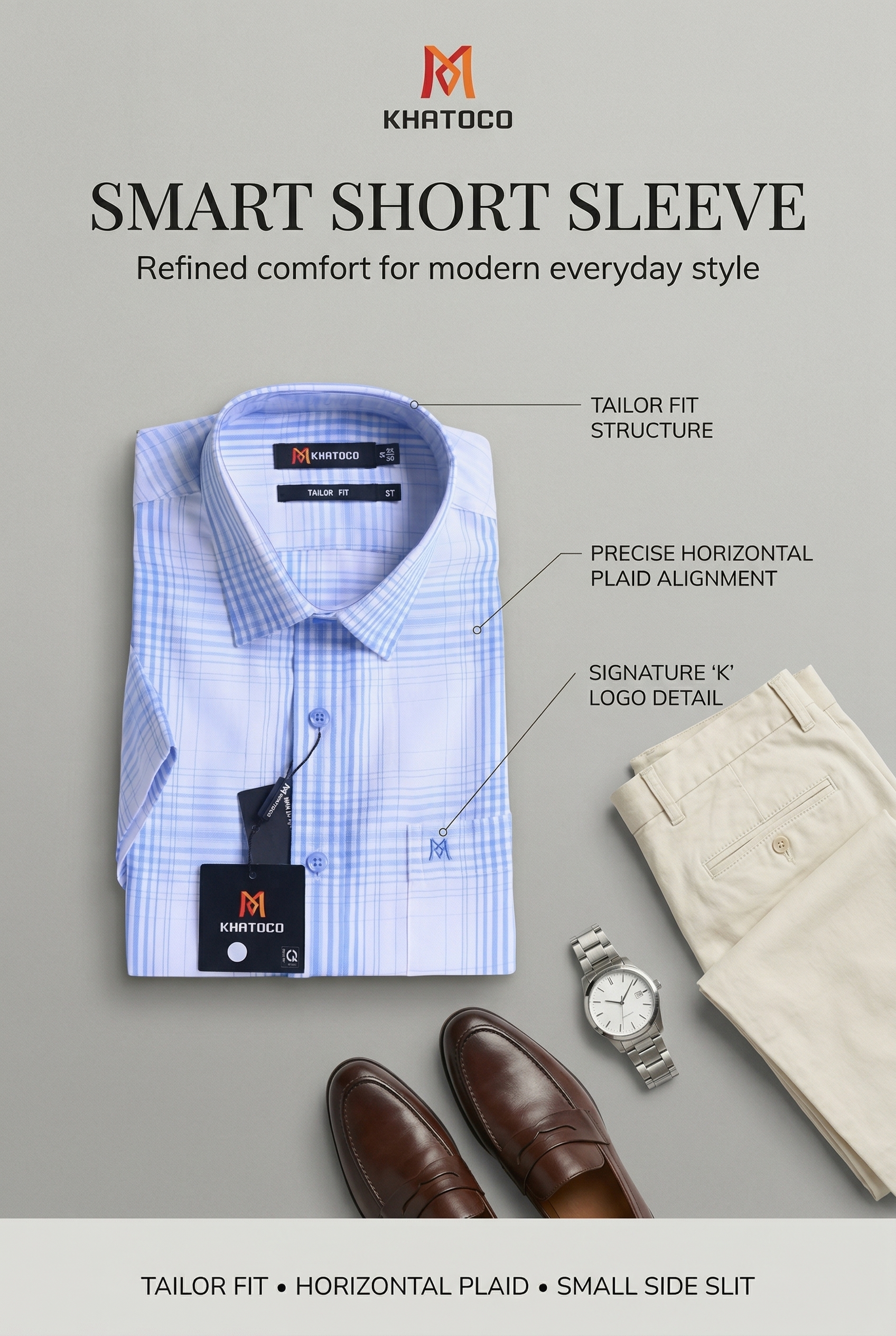 Áo sơ mi tay ngắn Khatoco Sale 350k ( giá tem438K) (size S,XL,2XL)