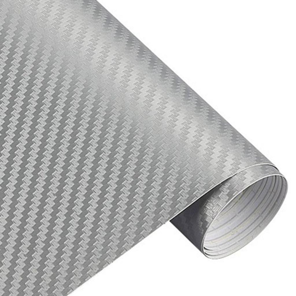 2-3pack 127cm Long 3D Carbon Fiber Changing Stickers Decal for Car Body silvery