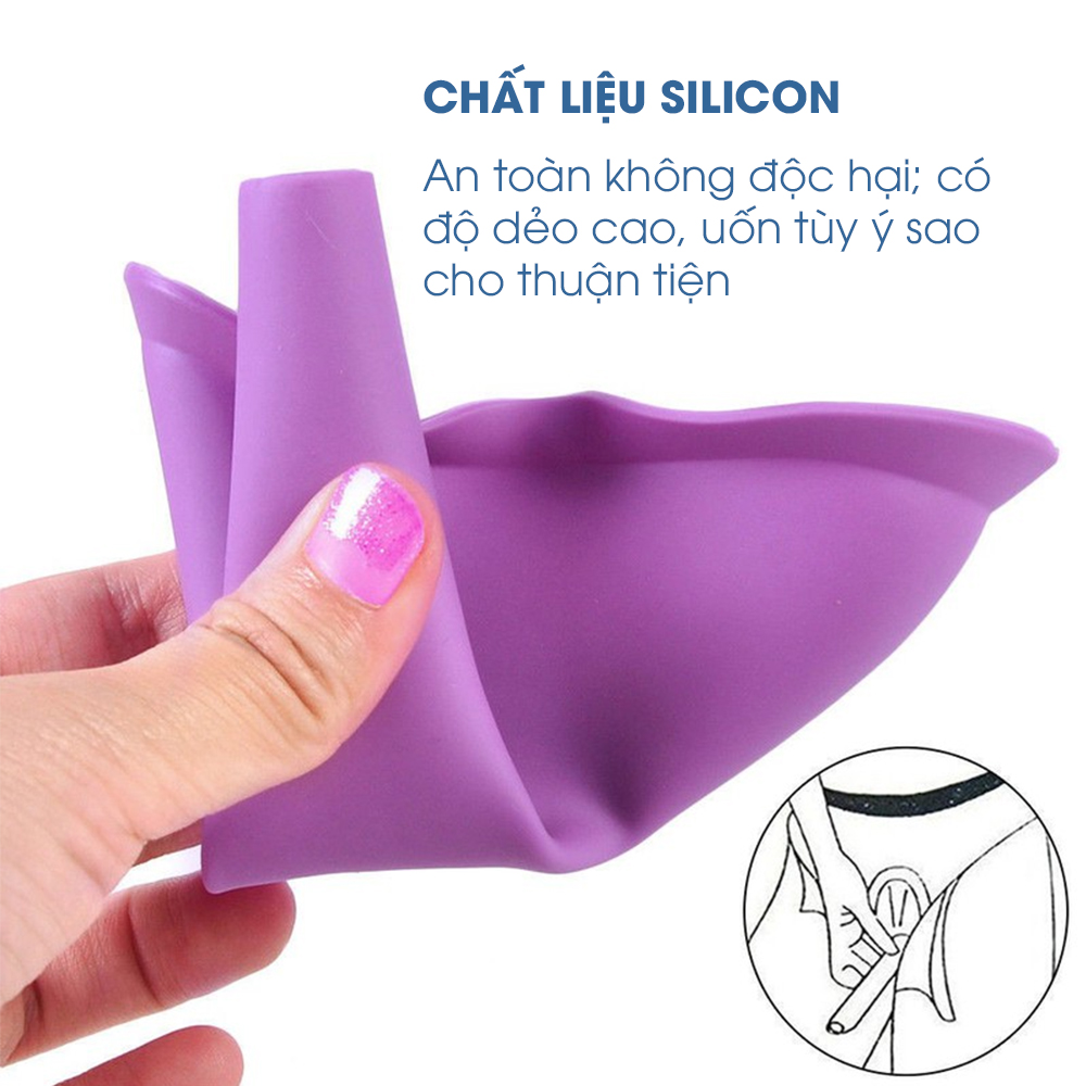 Dụng cụ hỗ trợ đi tiểu cho nữ, chất liệu silicon an toàn, tiện lợi mang đi du lịch, đi phượt TÂM LUÂN Chổi lau tẩm dầu - Hàng chính hãng