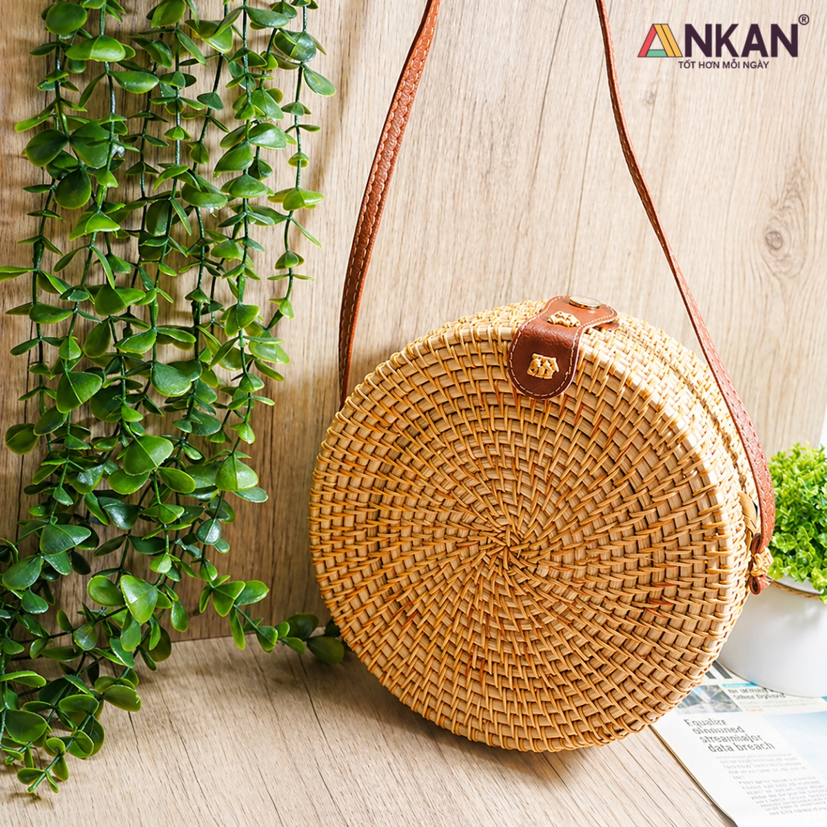 Túi Mây Thời Trang Có Dây Đeo – Túi Mây Vintage Handmade, Túi Mây Đeo Chéo Đi Biển, Picnic, Dạo Phố