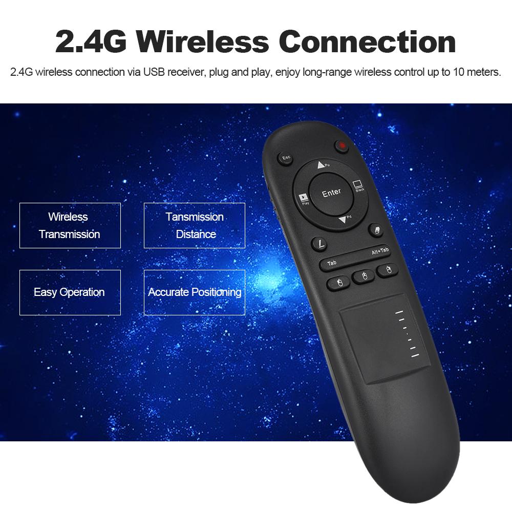 Điều khiển từ xa không dây VIBOTON 504T Laser Pointer 2.4G PPT Presenter Bàn di chuột cầm tay cho Android TV Box