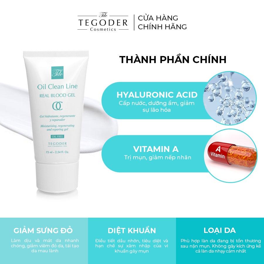 Kem dưỡng ẩm ngăn ngừa mụn sưng viêm tức thì Tegoder Real Blood Gel N 75 ml mã 9328