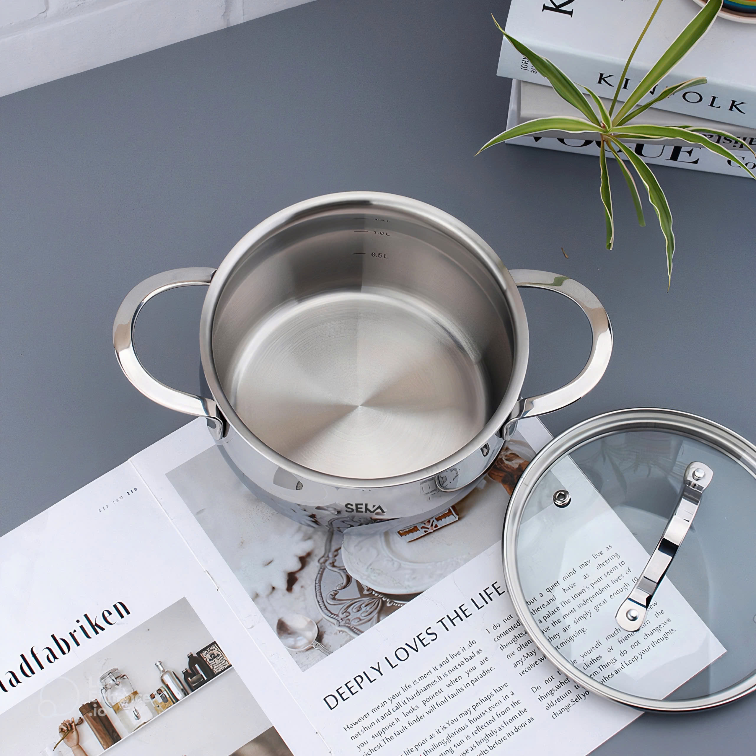 Nồi Canh SEKA Inox Cao Cấp Size 16cm, 20cm, 26cm nồi hầm kho thịt kho cá, nồi dùng cho mọi loại bếp