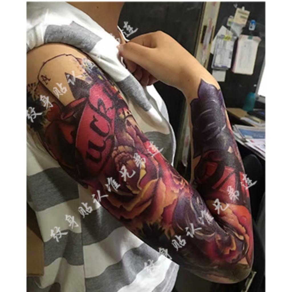 Hình xăm dán kín tay màu cao cấp 17x48cm