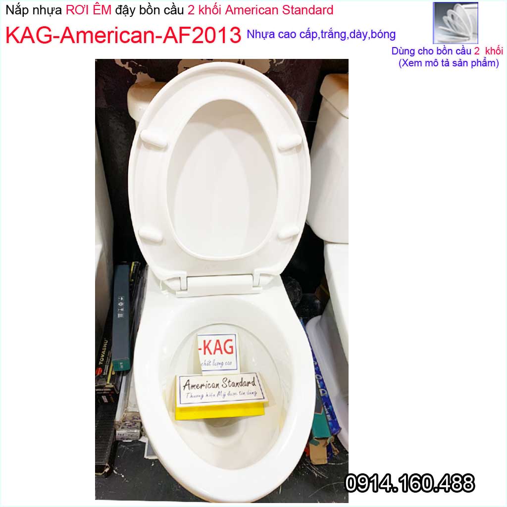 Nắp đậy cho bồn cầu rơi êm KAG-AF2013, nắp hơi bàn cầu VF3013-VF4013 nhựa trắng bóng dày đẹp