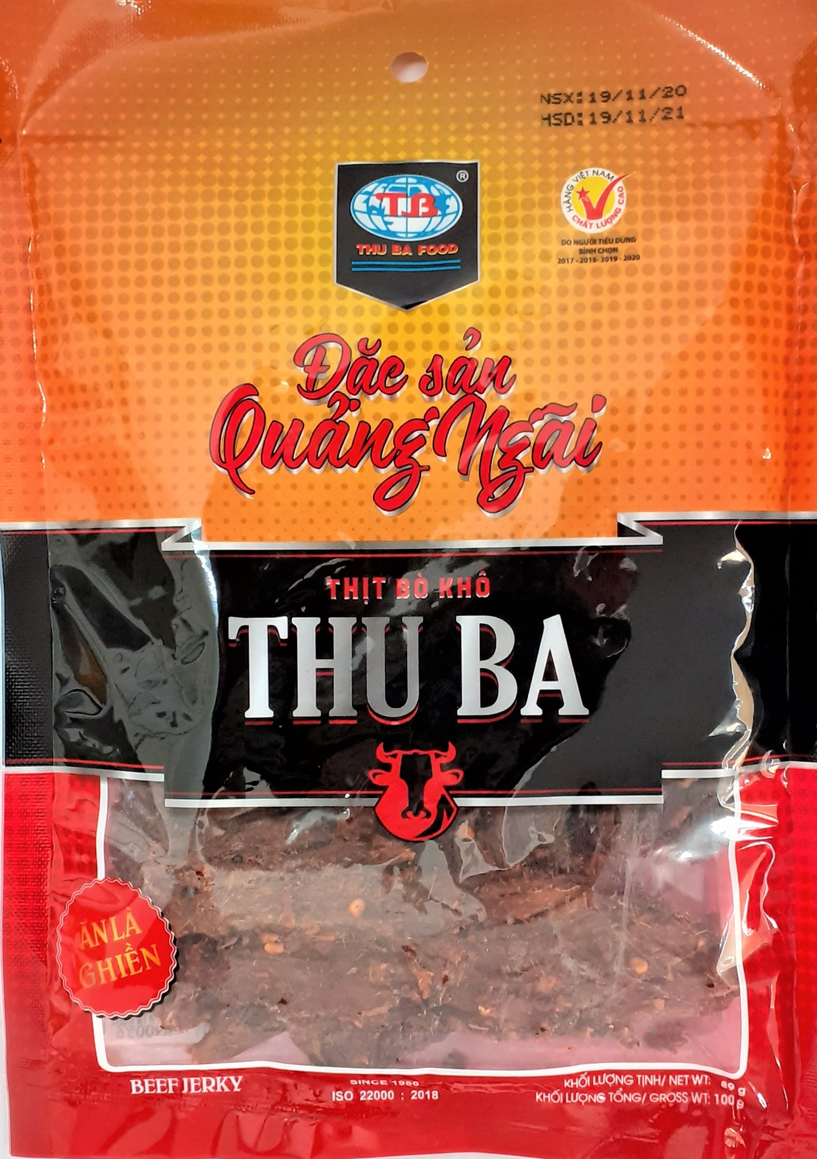 Combo 10 Gói Bò Khô Thu Ba - Tặng 1 Gói Bò Khô Thu Ba 50g