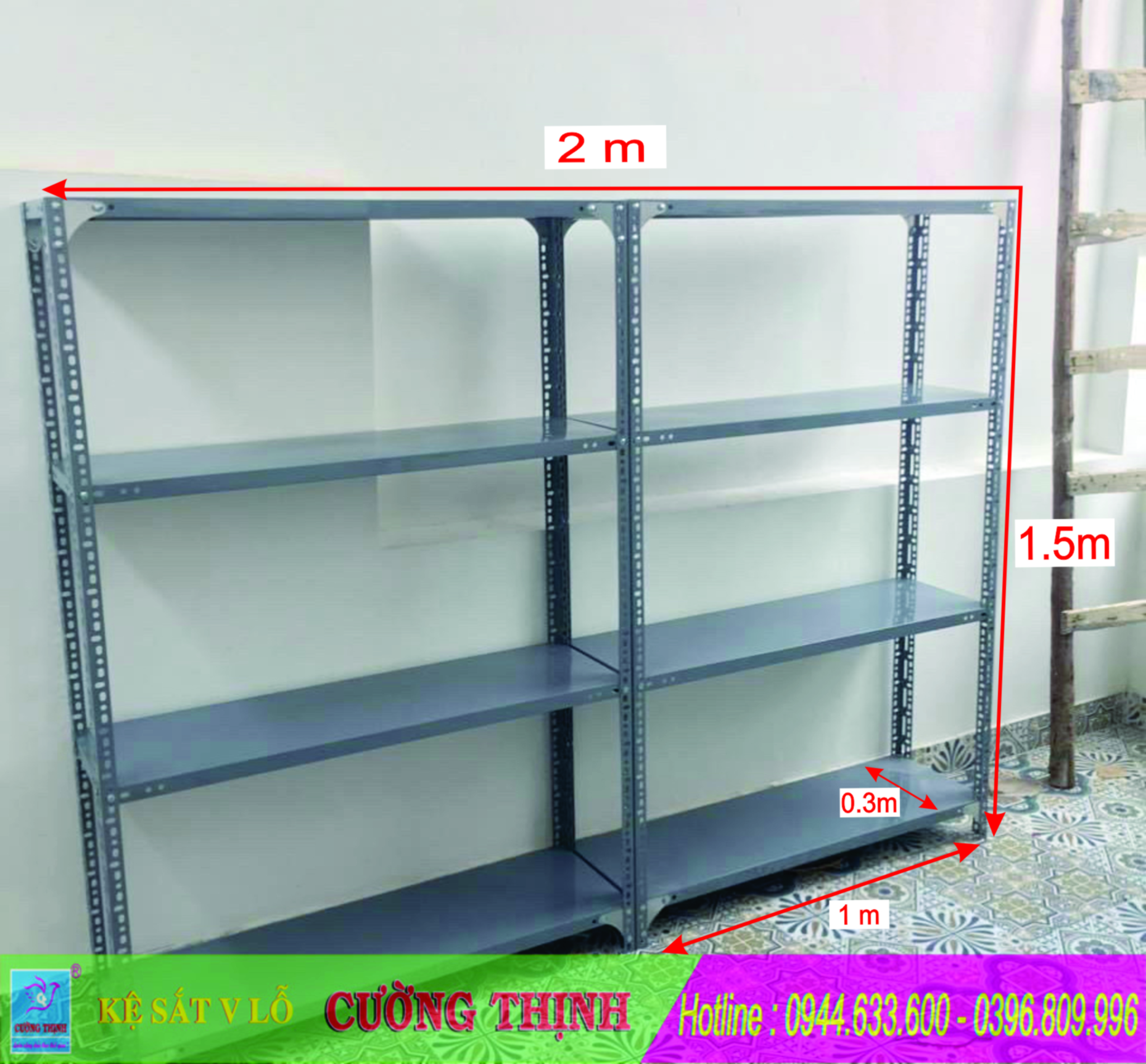 Mâm sắt V lỗ Rộng 30cm x Dài 100cm 