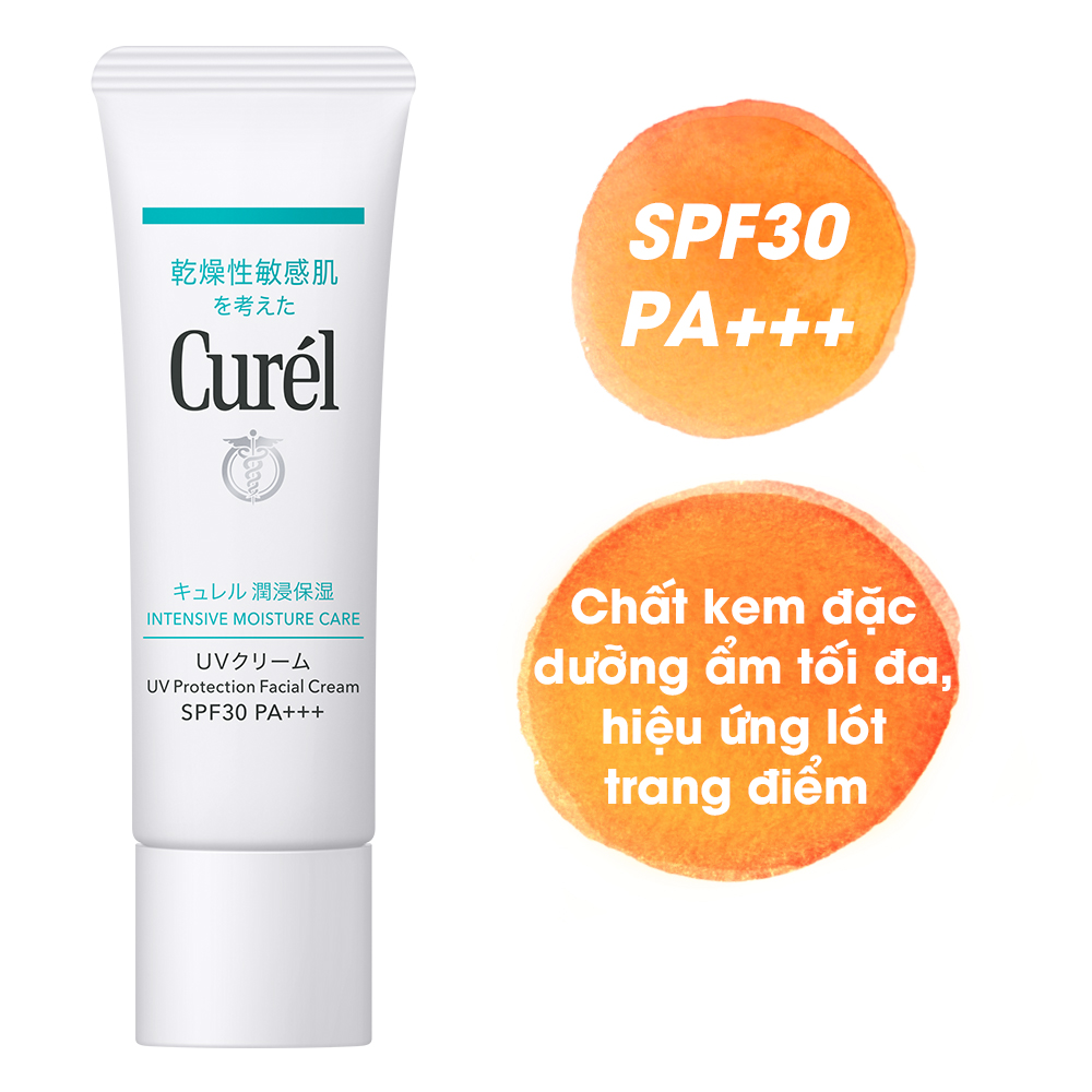 UV Kem Chống Nắng Curel UV Protection Face Cream SPF 30 PA++ (30g)