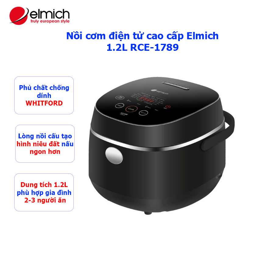 Nồi cơm điện tử Elmich RCE-1789 - 1.2 lít - Hàng chính hãng