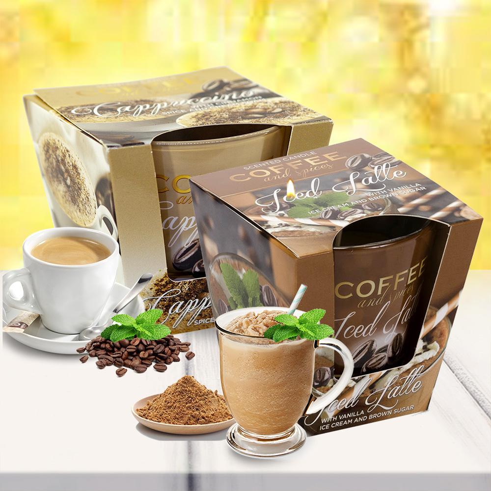 Combo 2 ly nến thơm tinh dầu Bartek Coffee and Spices 115g - cà phê capuchino, nến trang trí, thơm phòng, thư giãn, hỗ trợ khử mùi