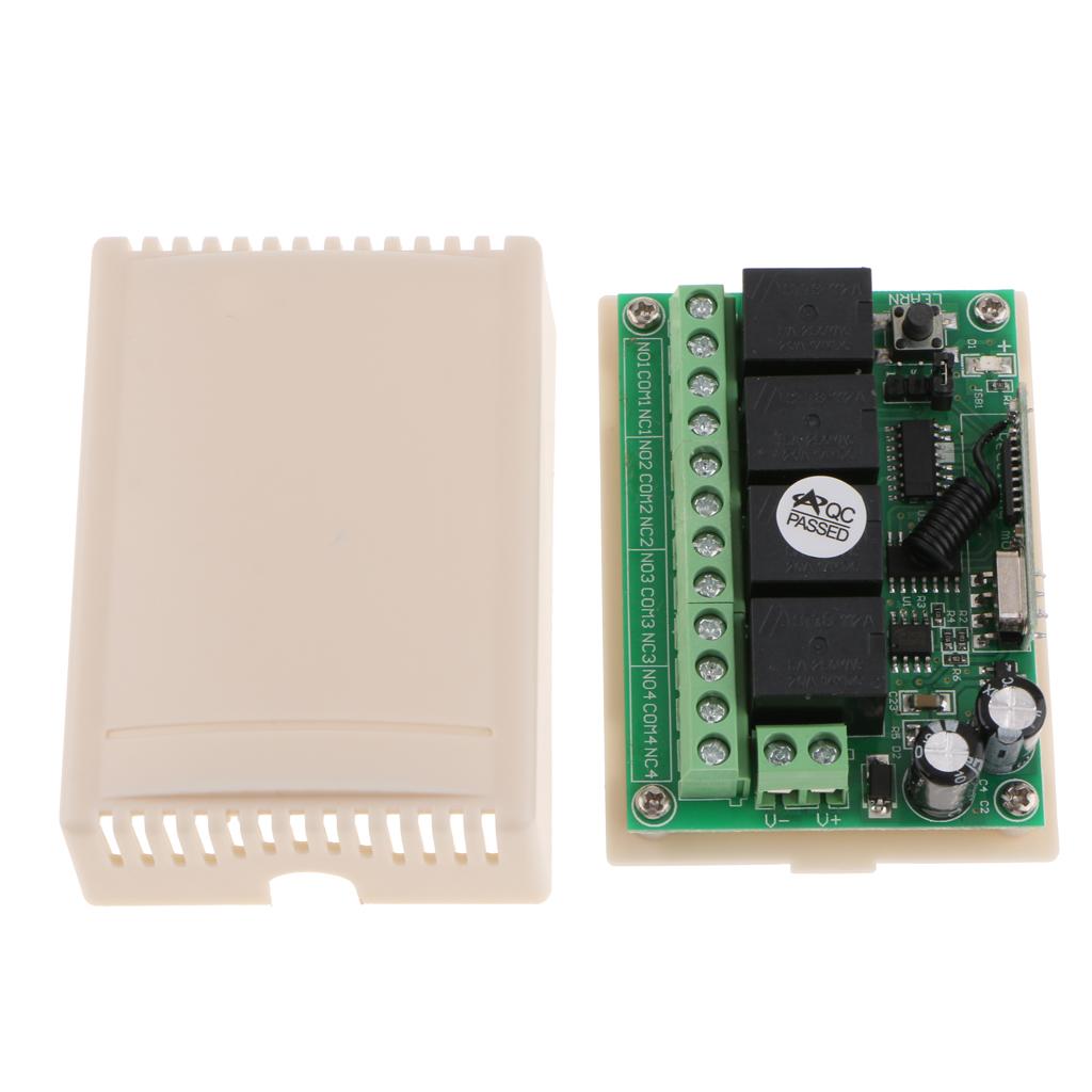 Wireless Remote Control Switch DC 12V 4CH Relay Receiver With RF Transmitter 4pcs Set