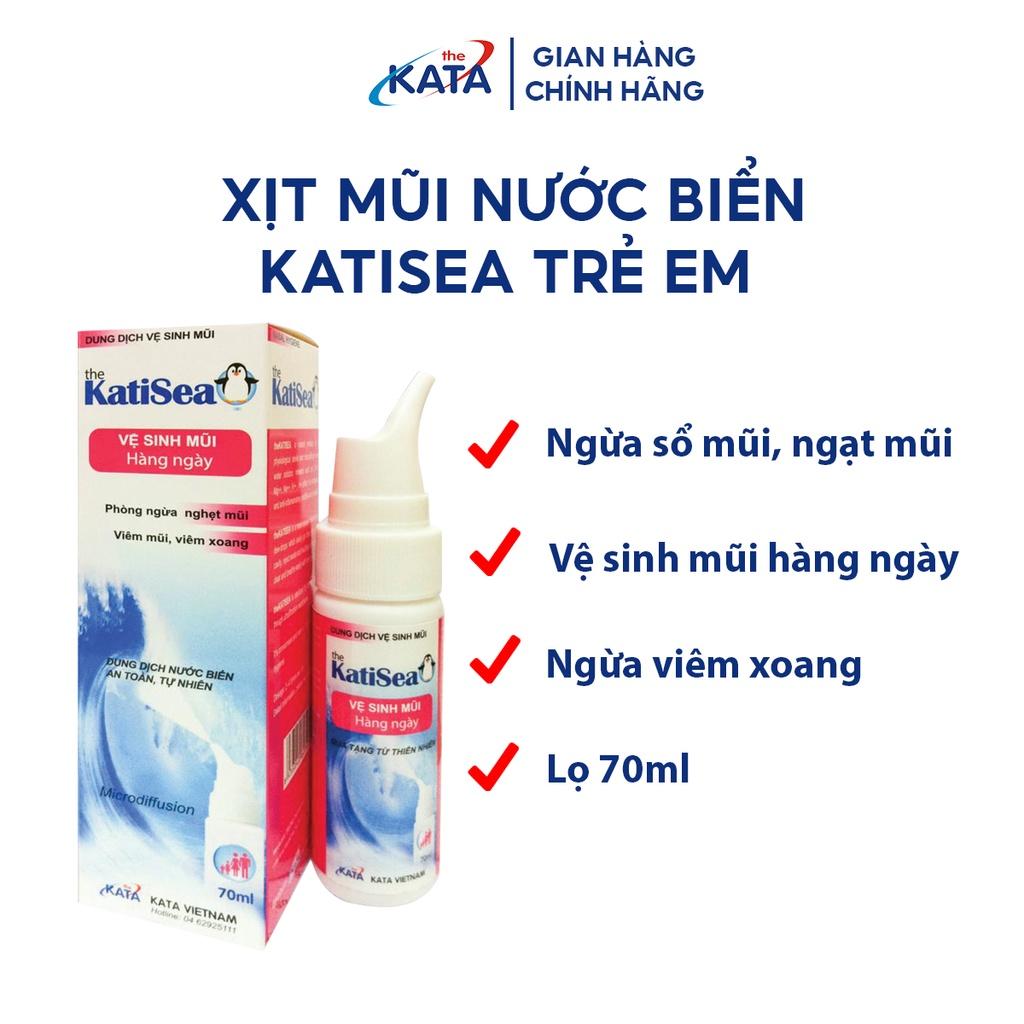 Xịt mũi nước muối biển KatiSea 70ml (Hồng) vệ sinh mũi thông mũi, hỗ trợ giảm ngạt mũi, sổ mũi - Kata Pharma