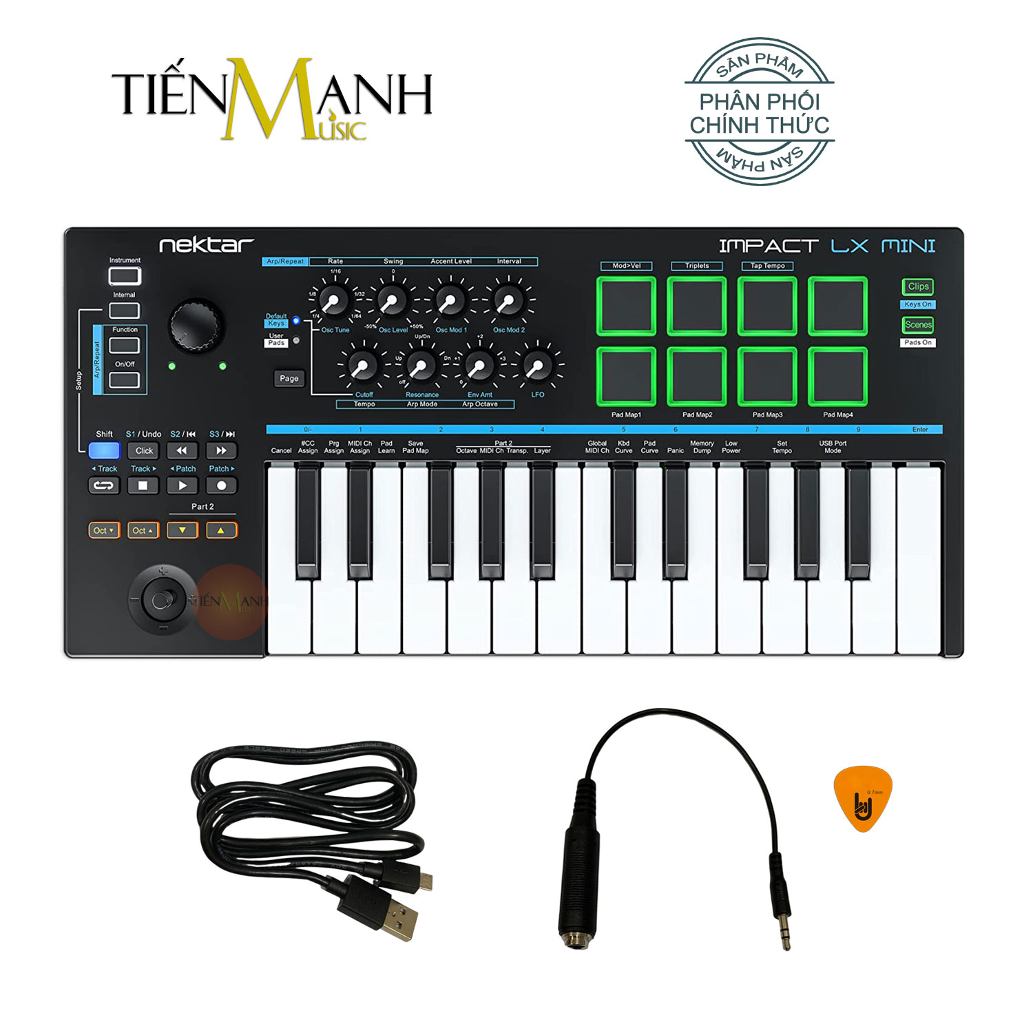 Nektar Impact LX Mini Cảm ứng lực Midi Keyboard Controller Bàn phím sáng tác - Sản xuất âm nhạc Producer Hàng Chính Hãng - Kèm Móng Gẩy DreamMaker