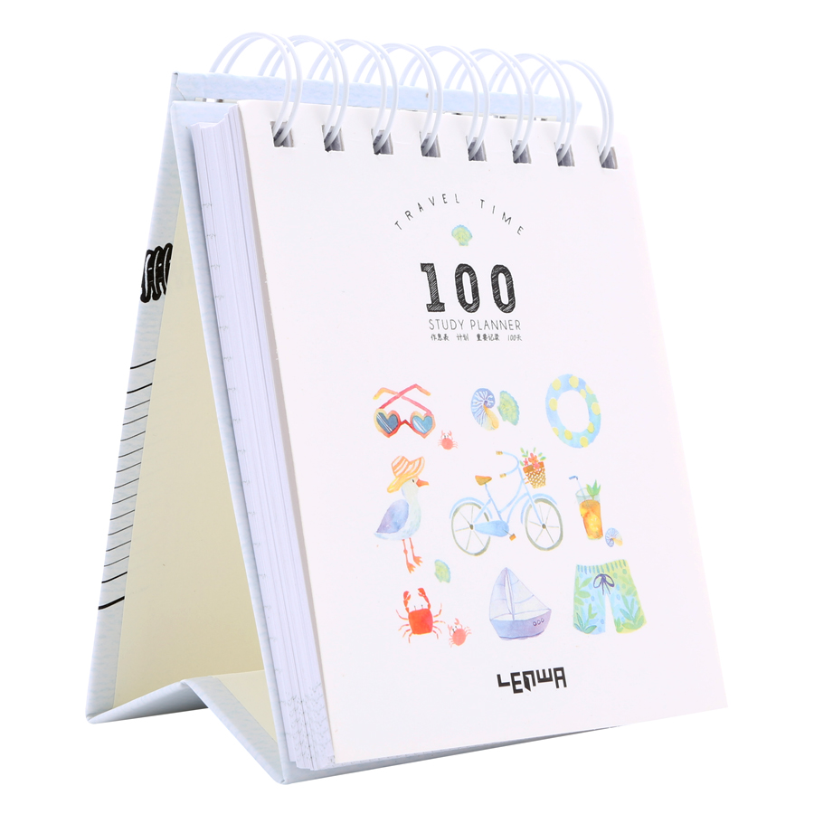 Sổ Kế Hoạch Lò Xo 100 Ngày - 100 Days Daily Planner Notebooks - Mùa Hạ (10.6 x 12.4 cm)