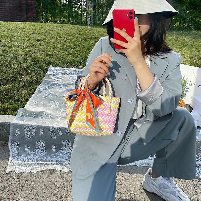 Woven Vegetable Basket Women's Bag New Summer Internet Celebrity Fashion and All-Match Handbag Western Style Beach Bag