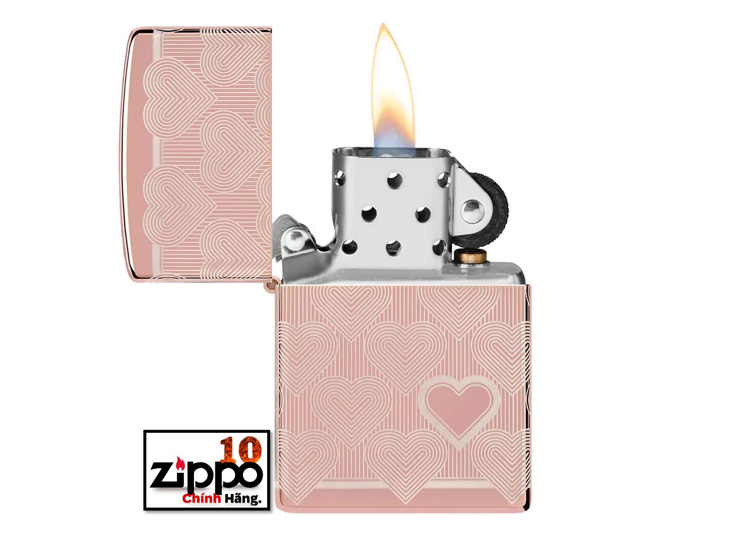 Bật lửa ZIPPO 49811 Heart Design - Chính hãng 100%