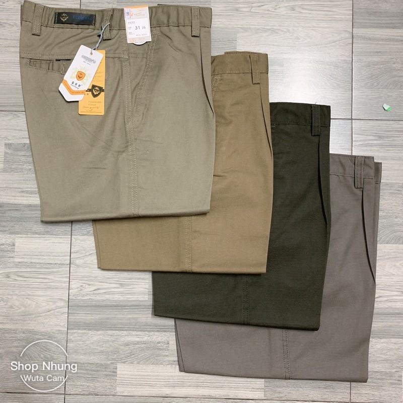 Quần ngố thô kaki nam trung niên ngon bổ rẻ dáng thụng túi chéo