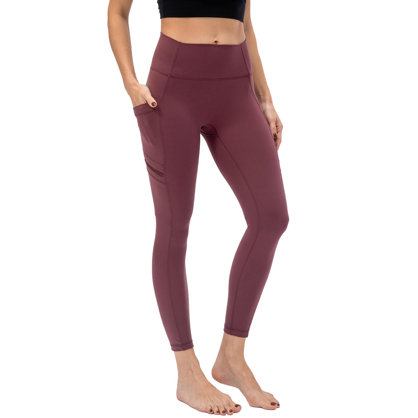 Quần legging yoga nữ với túi bên hông rộng eo cao bó sát
