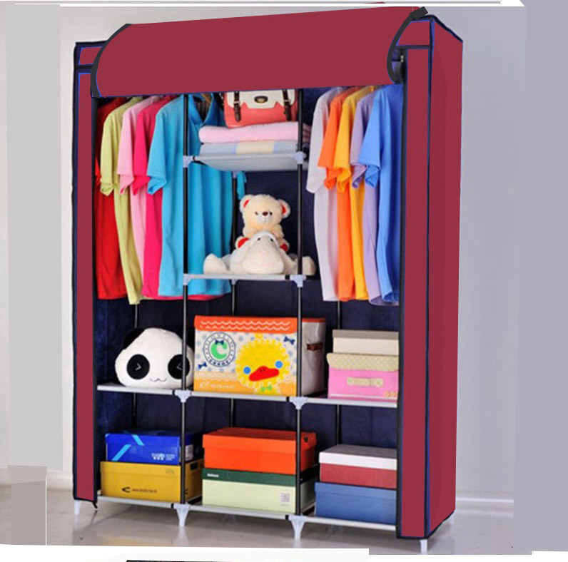 Tủ Vải Quần Áo 3 Buồng 8 Ngăn khung sắt mạ kẽm –Hàng 100% Việt Nam Sản xuất