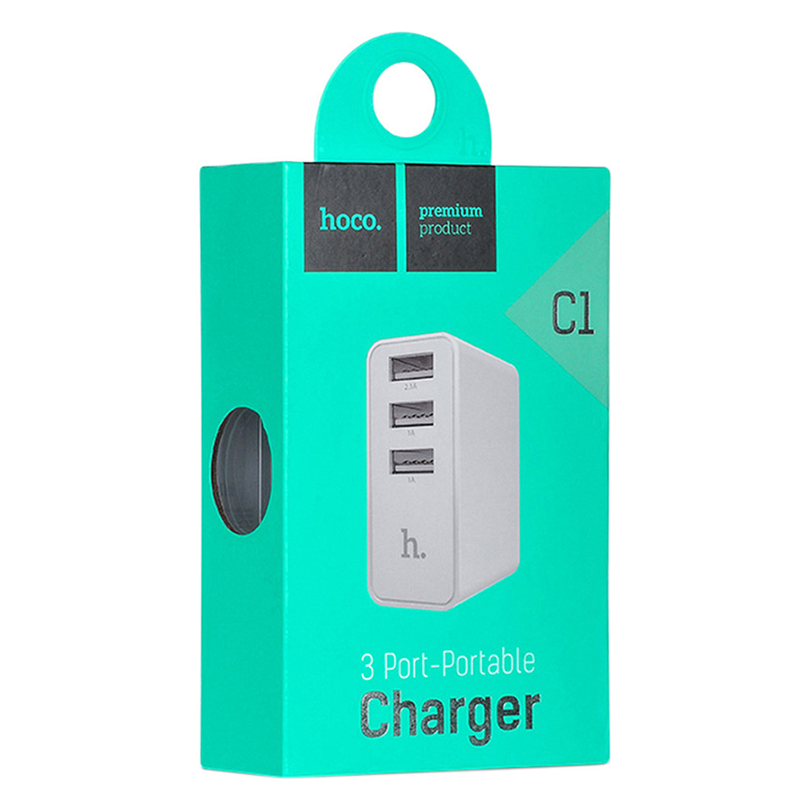Adapter Sạc Hoco 3 Cổng C1 - Hàng Chính Hãng