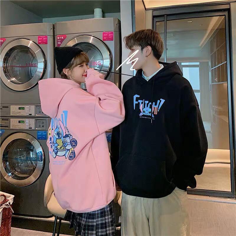  Áo hoodie nỉ unisex form rộng Hoạt Hình Ăn Mỳ nam nữ phong cách ulzzang Wind