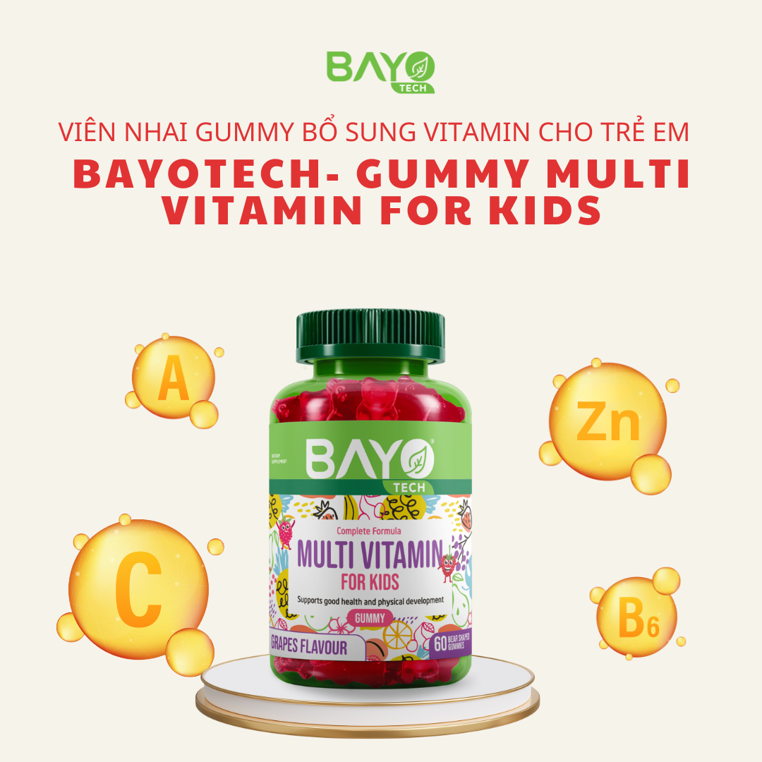 Viên nhai gummy bổ sung vitamin cho trẻ em Bayotech - Gummy Multi Vitamin For Kids