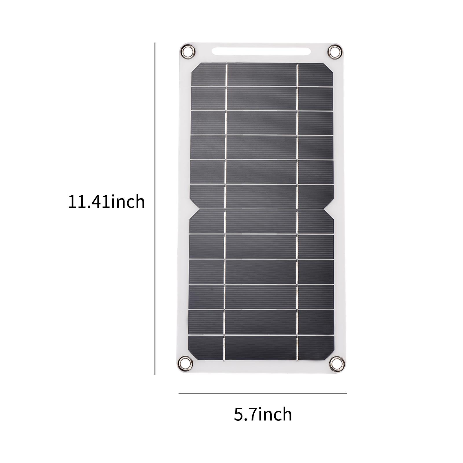 6W 5V Solar Panel with USB Port 2PCS Carabiner Monocrystalline Silicon Solar Cell for Outdoor Camping Climbing Hiking