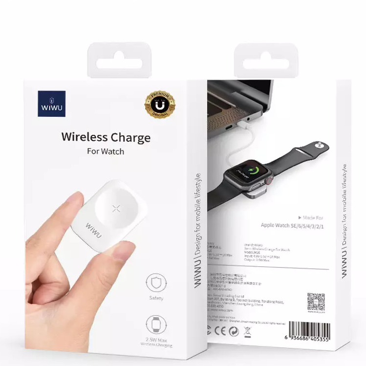 Dock đế sạc nhanh không dây magnetic 2.5W chuẩn MFI cho Apple Watch series 1 / 2 / 3 / 4 / 5 / 6 / 7 / 8 / SE / Watch Ultra 49mm sạc cổng ligning hiệu WIWU M16 sạc được tất cả phiên bản cho Apple Watch, chip sạc thông minh - Hàng nhập khẩu