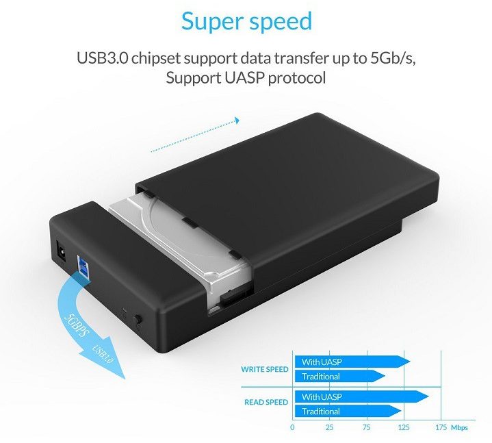 Hộp Ổ Cứng 3.5 Và 2.5 SATA 3 USB 3.0 USB ORICO 3588US3 - Hàng Nhập Khẩu