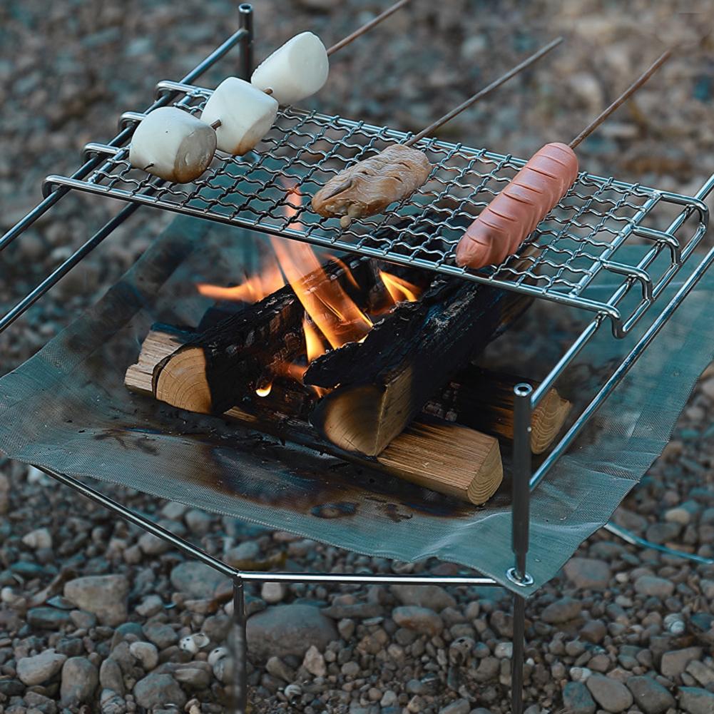 Vỉ Nướng Cắm Trại Bằng Thép Không Gỉ Dành Cho Hoạt Động Ngoài Trời Bbq Thương Hiệu Campingmoon