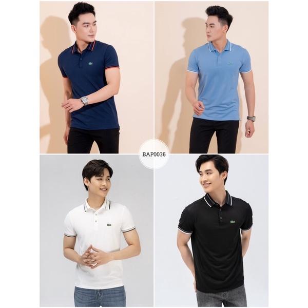 ️BAP0036️Áo polo nam LCT cổ bẻ viền kẻ nhỏ vnxk