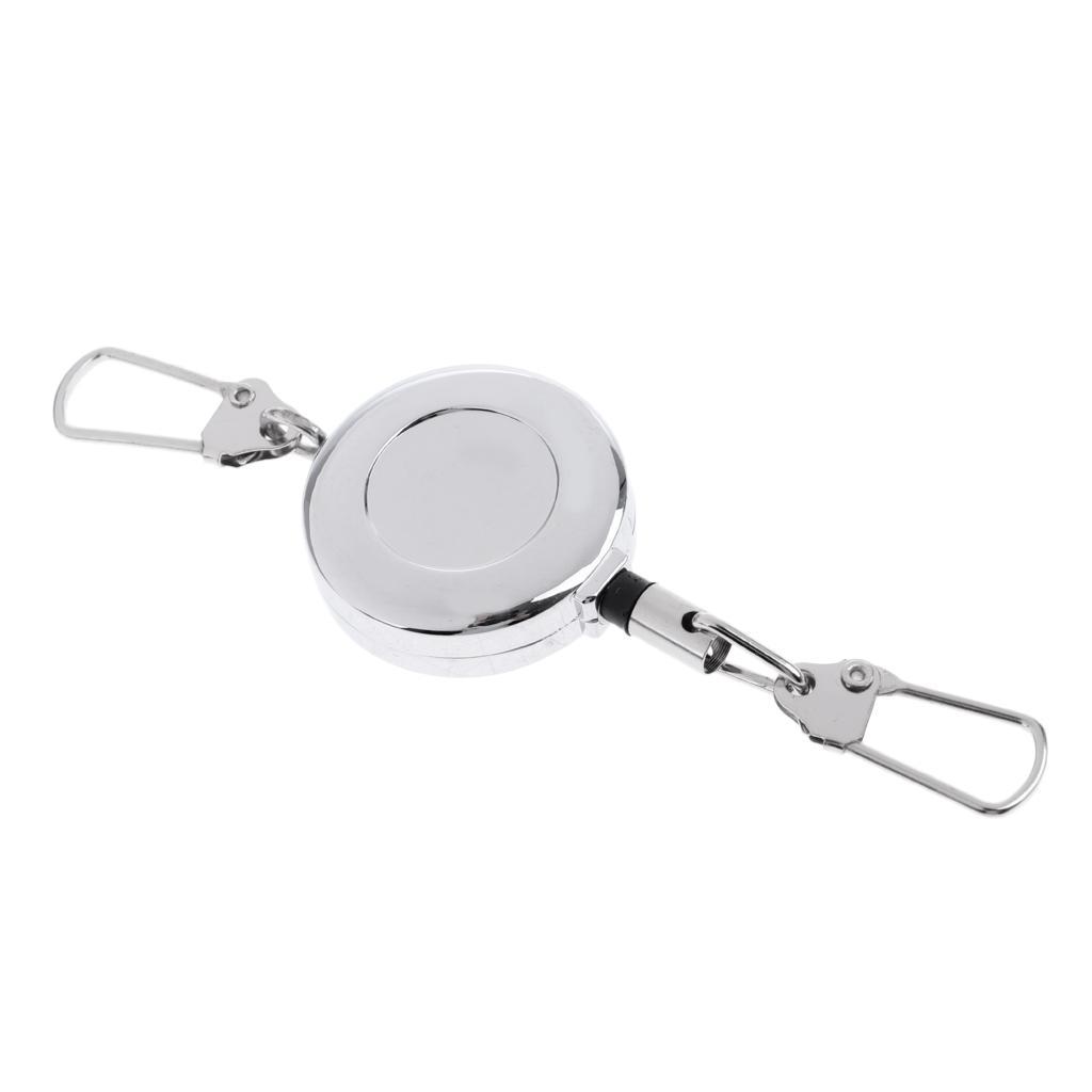 2pcs Fly Fishing Retractable Zinger Reel Cord Retractor Tools Key Chain