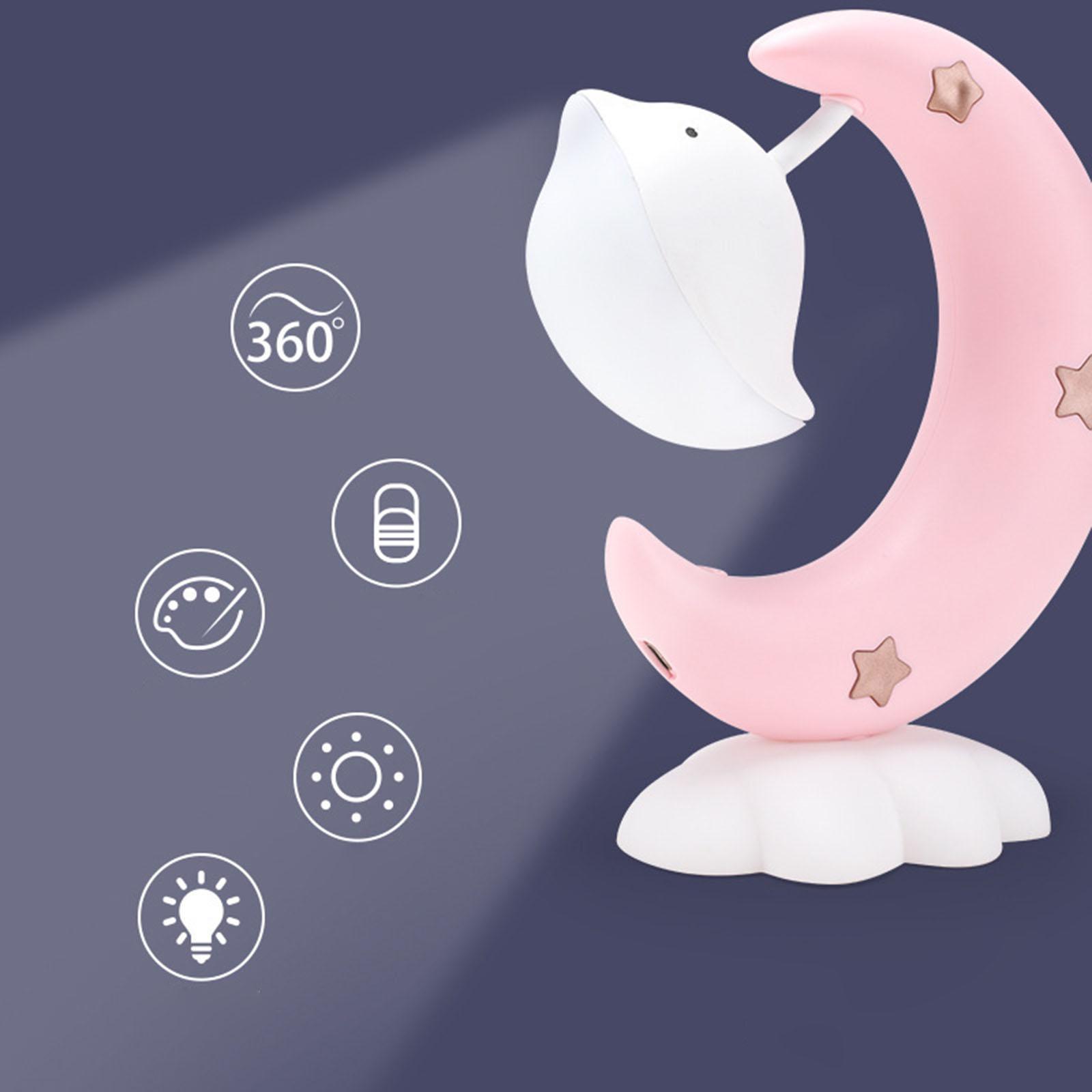 Night Light Ornament Rotatable Rechargeable for Cafe Dormitory Office Desk